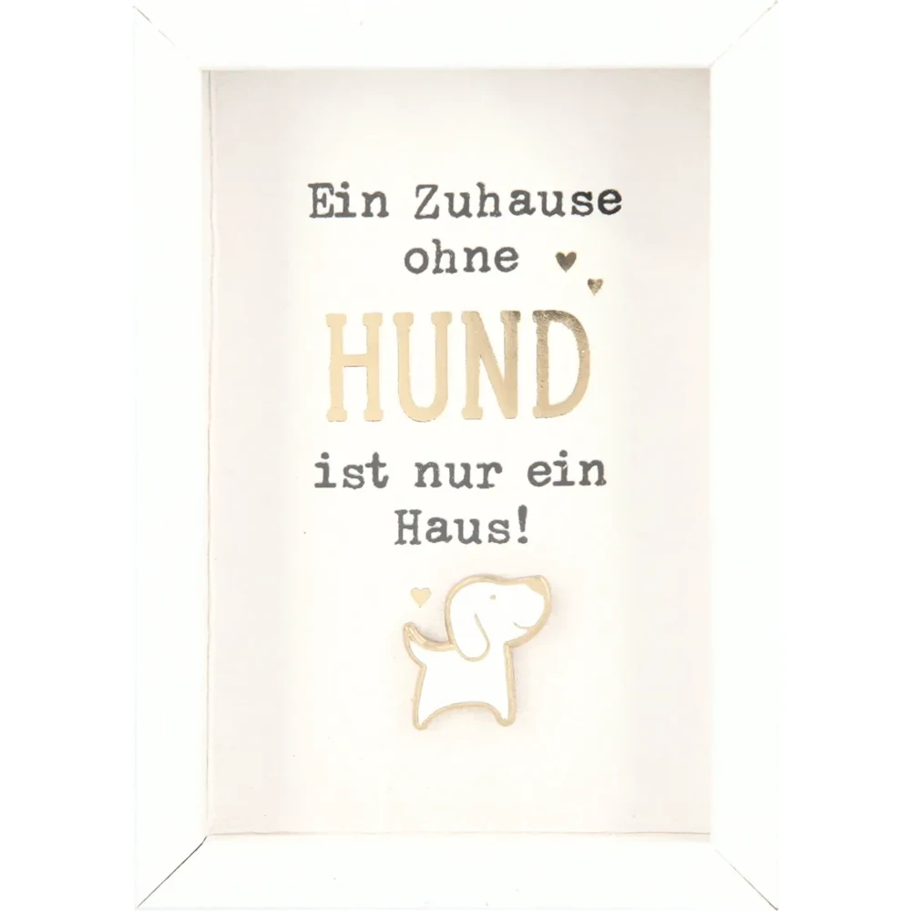 Mini-Bilderrahmen mit Schriftzug "Hund"