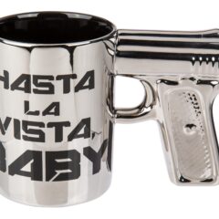 Tasse „Hasta la vista baby“ mit Pistolengriff
