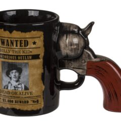 Becher "Steckbrief" mit Revolvergriff