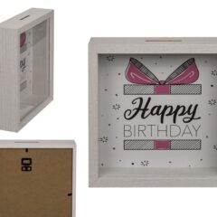 Spardose “Happy Birthday” mit Glasfront