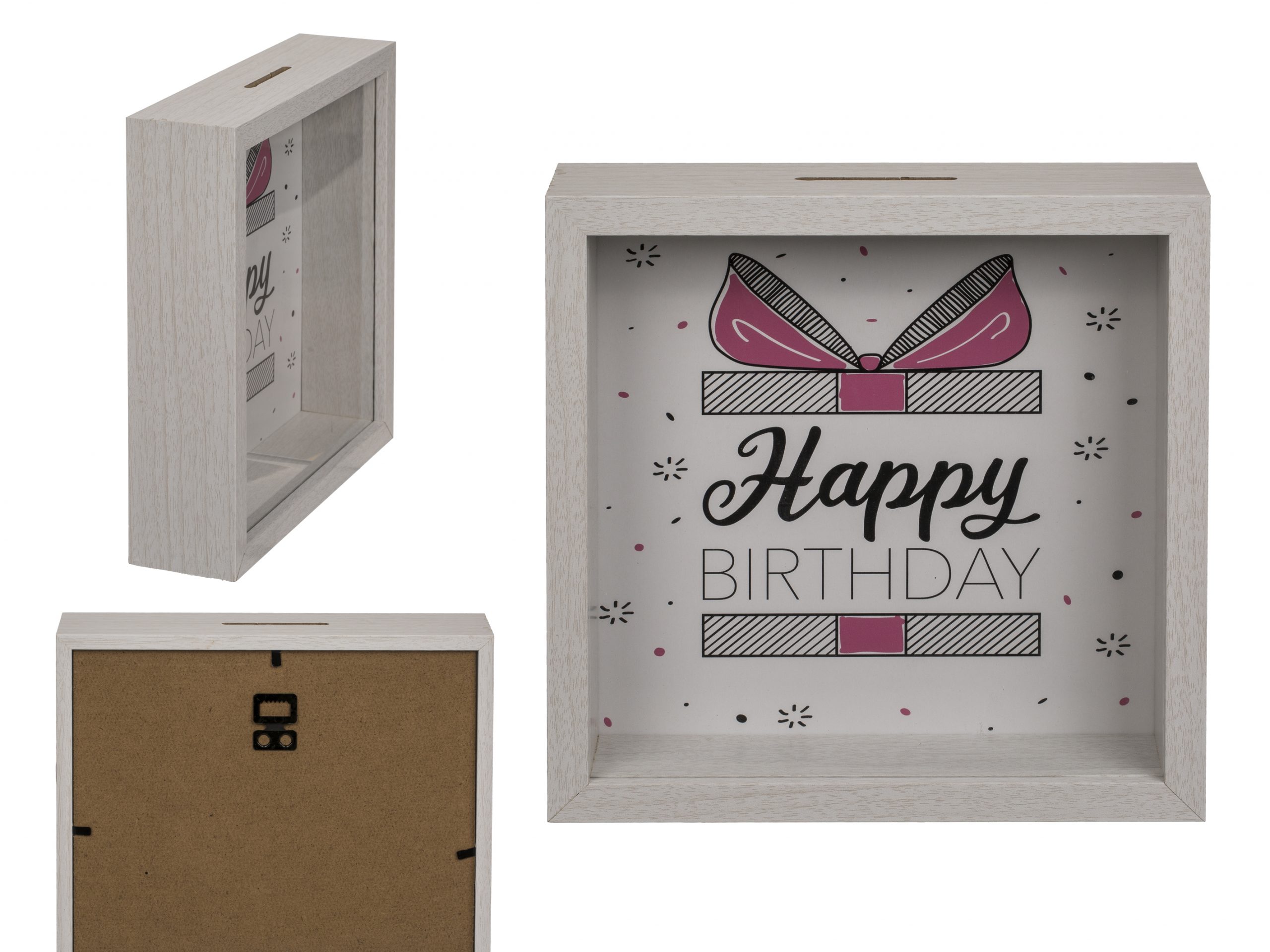 Spardose “Happy Birthday” mit Glasfront
