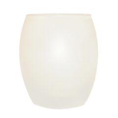 Windlicht, satiniert mit orangefarbenem Innenglas - Rinteln an der Weser