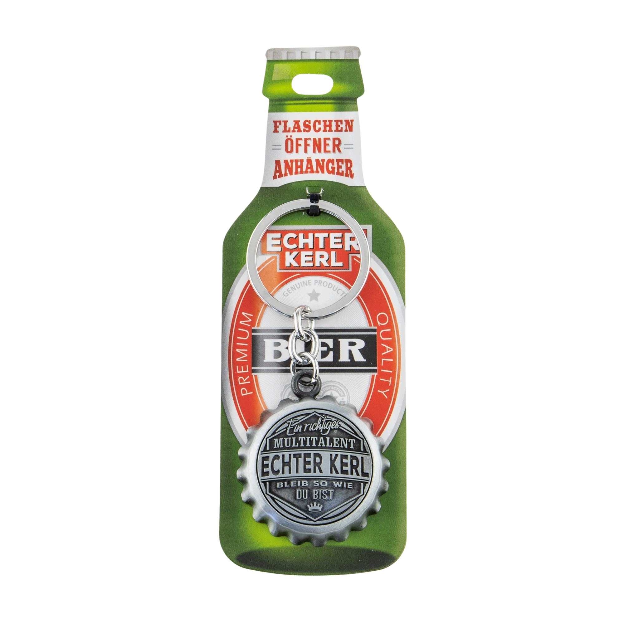 Schlüsselanhänger mit Flaschenöffner - Echter Kerl
