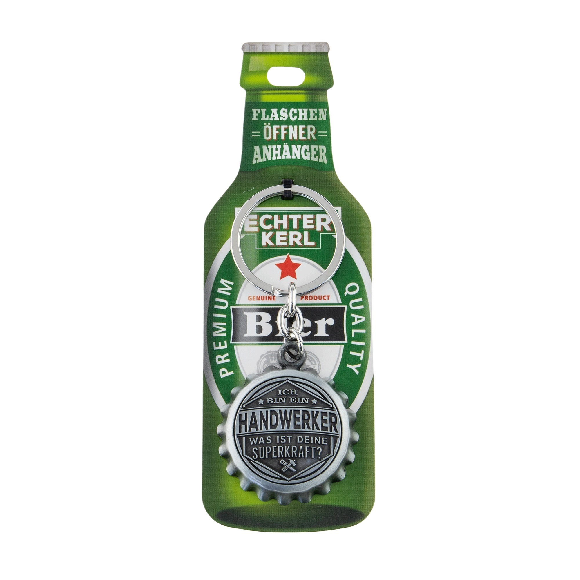 Schlüsselanhänger mit Flaschenöffner - Handwerker