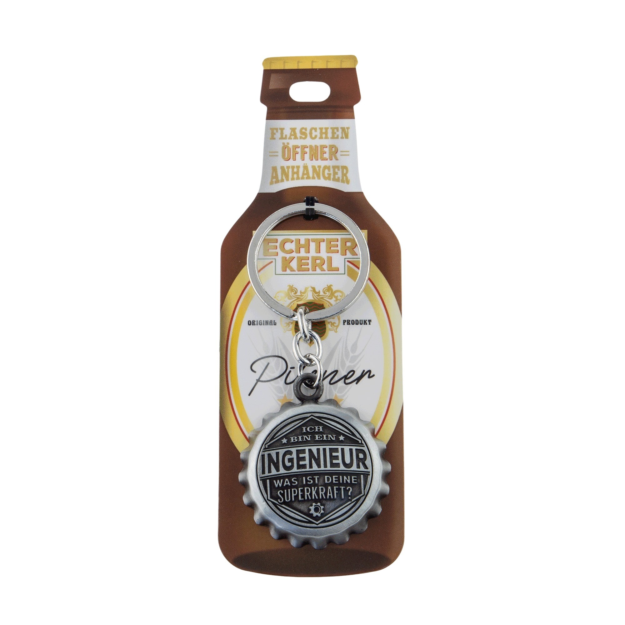 Schlüsselanhänger mit Flaschenöffner - Ingenieur