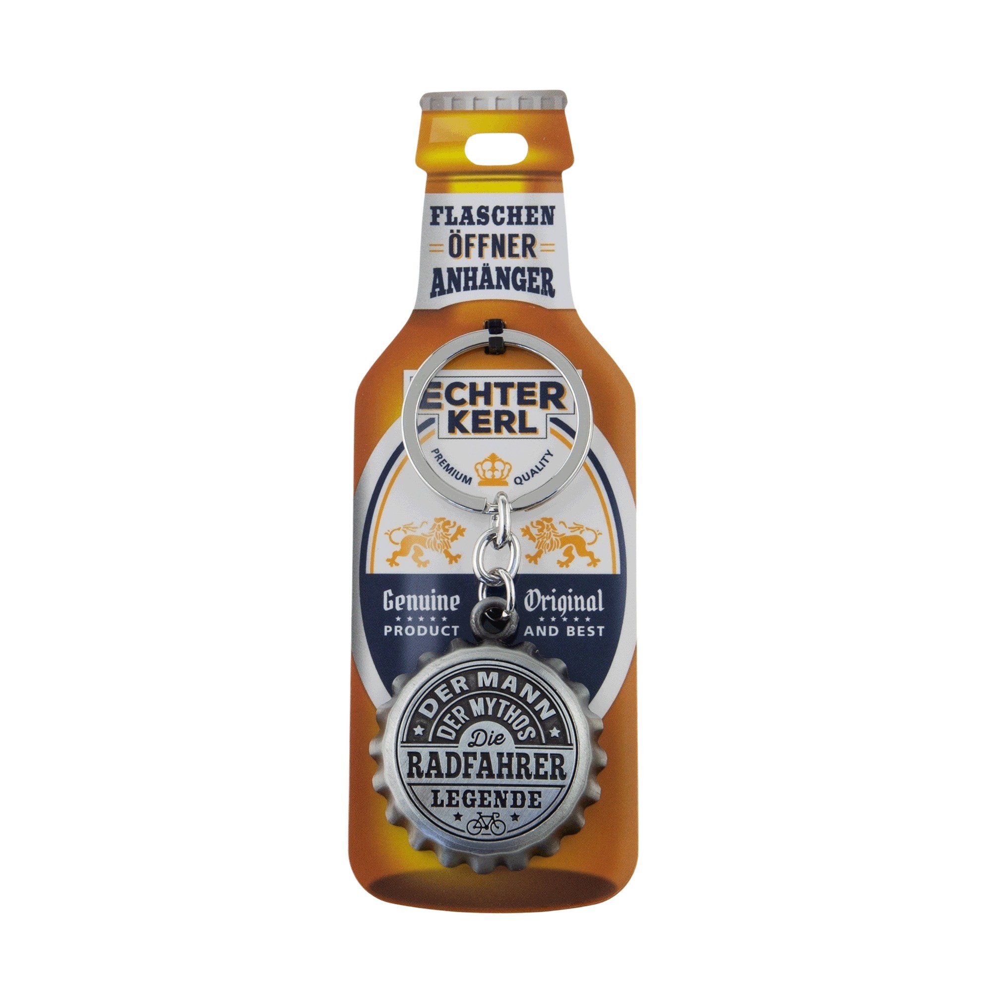 Schlüsselanhänger mit Flaschenöffner - Radfahrer