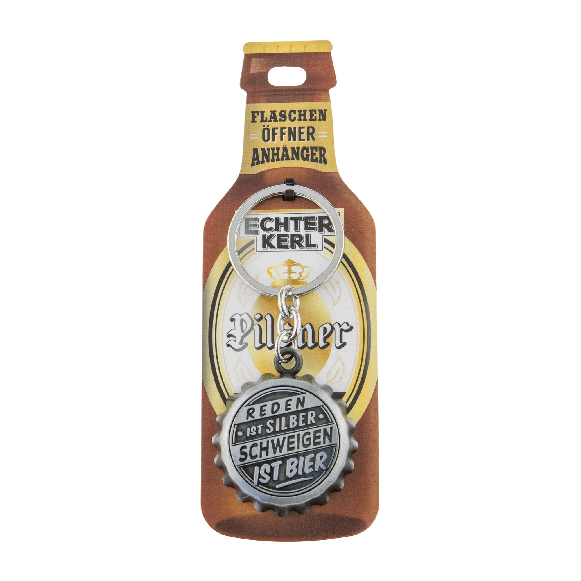 Schlüsselanhänger mit Flaschenöffner - Schweigen