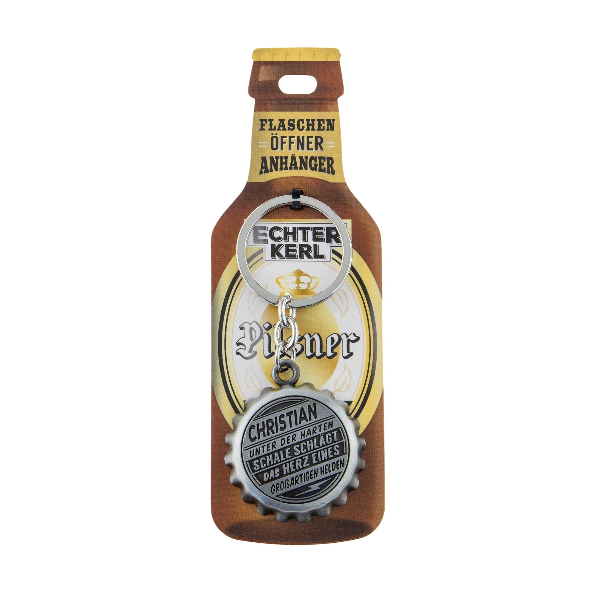Schlüsselanhänger mit Flaschenöffner - Christian