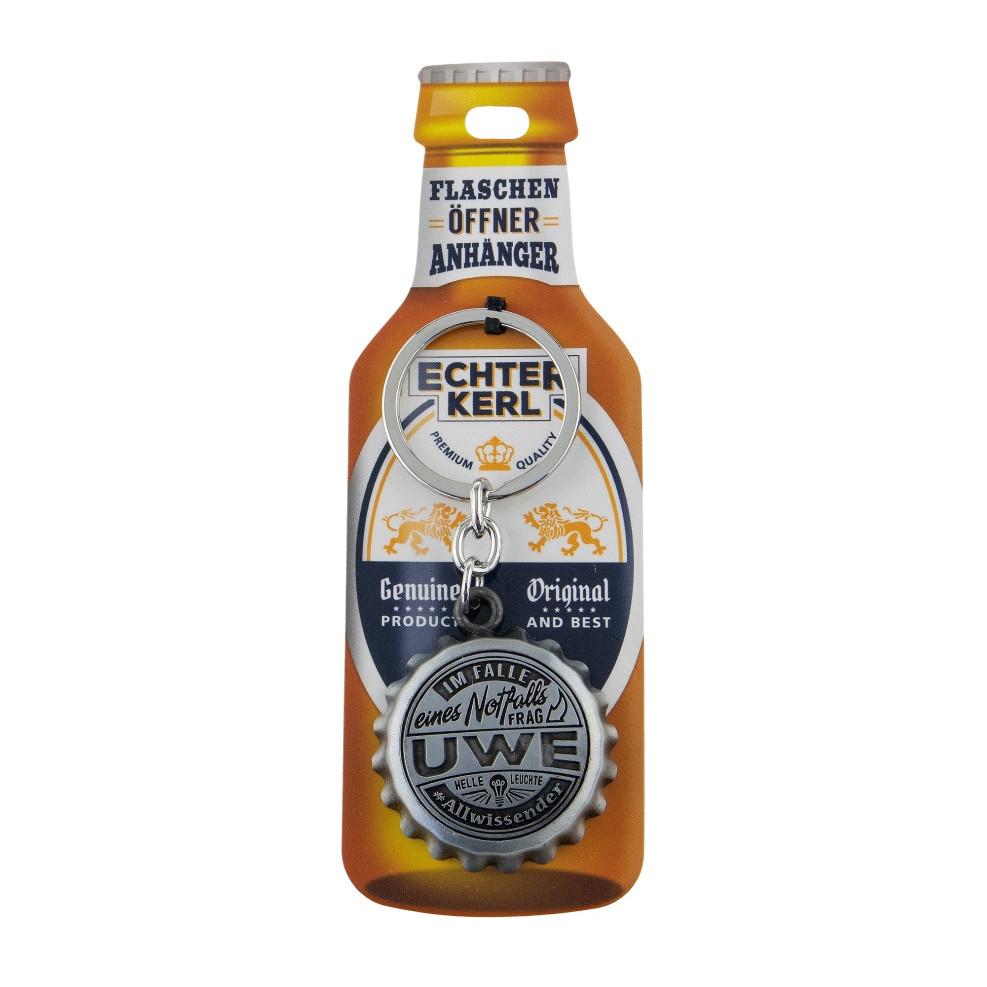 Schlüsselanhänger mit Flaschenöffner - Uwe