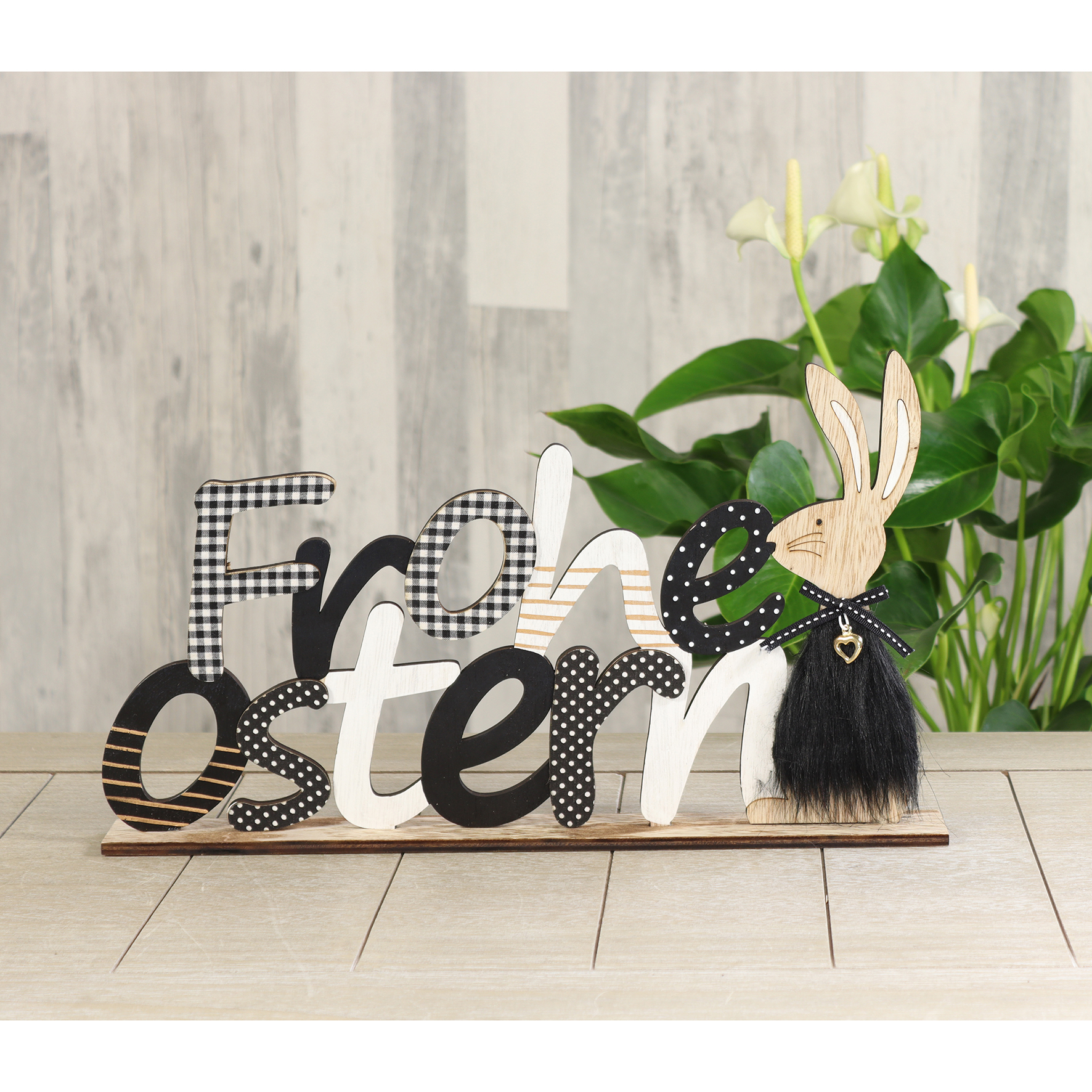 Holz – Schriftzug “Frohe Ostern”