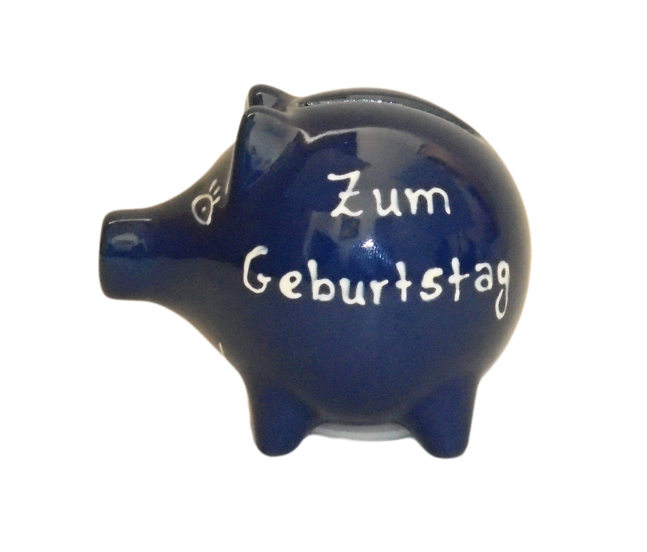 Handgemachtes Sparschwein mit Wunschnamen - Bunzlau, mit weißer Schrift