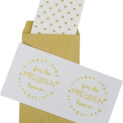 trendori® Gastgeschenk-Set „Für die Freudentränen“ mit jeweils 100 Taschentüchern, Stickern und Tüten