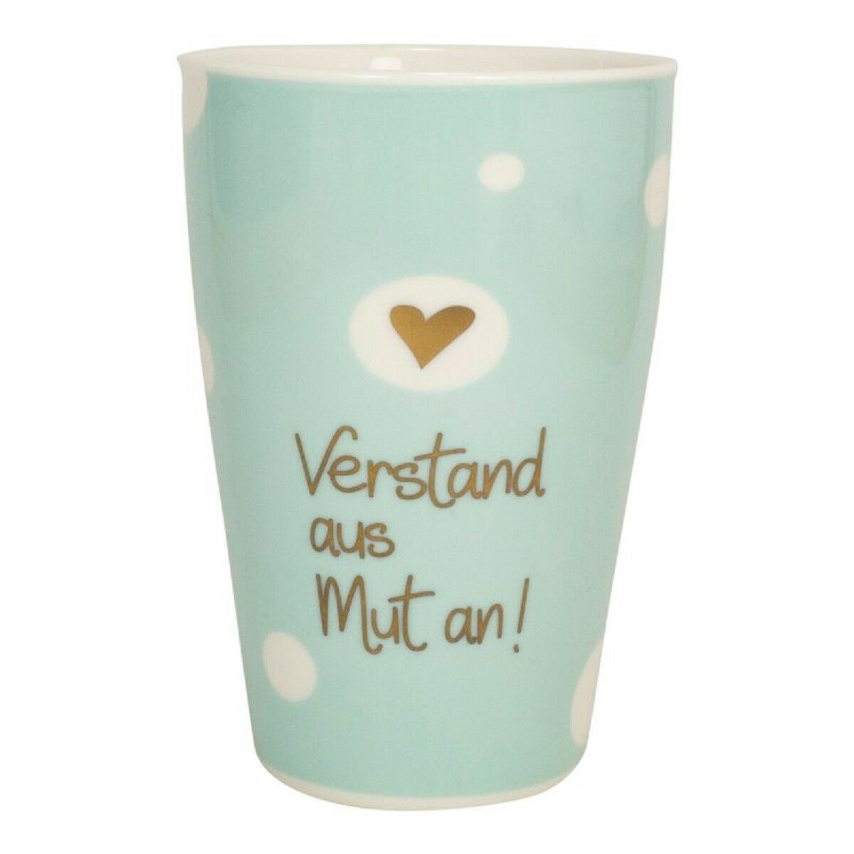 Mea-Living Tasse mit Henkel “Verstand aus, Mut an!” blau