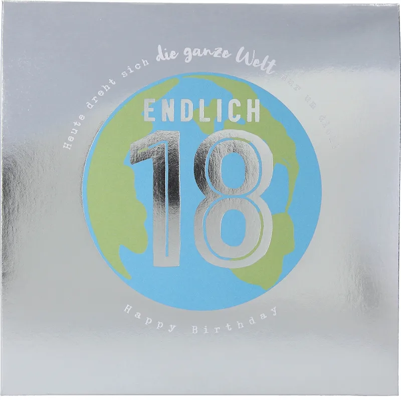 Pop-up-Musikkarte "Endlich 18" mit Licht-Effekt