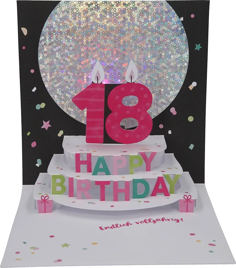 Pop-up-Musikkarte "Birthday Girl" mit Licht-Effekt