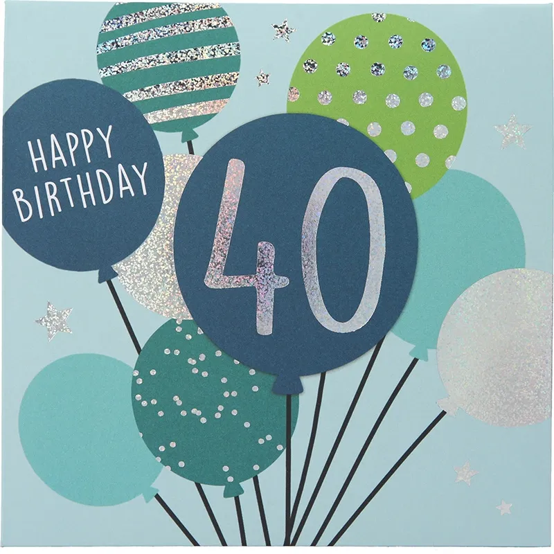 Pop-up-Musikkarte "Happy Birthday 40" mit Licht-Effekt