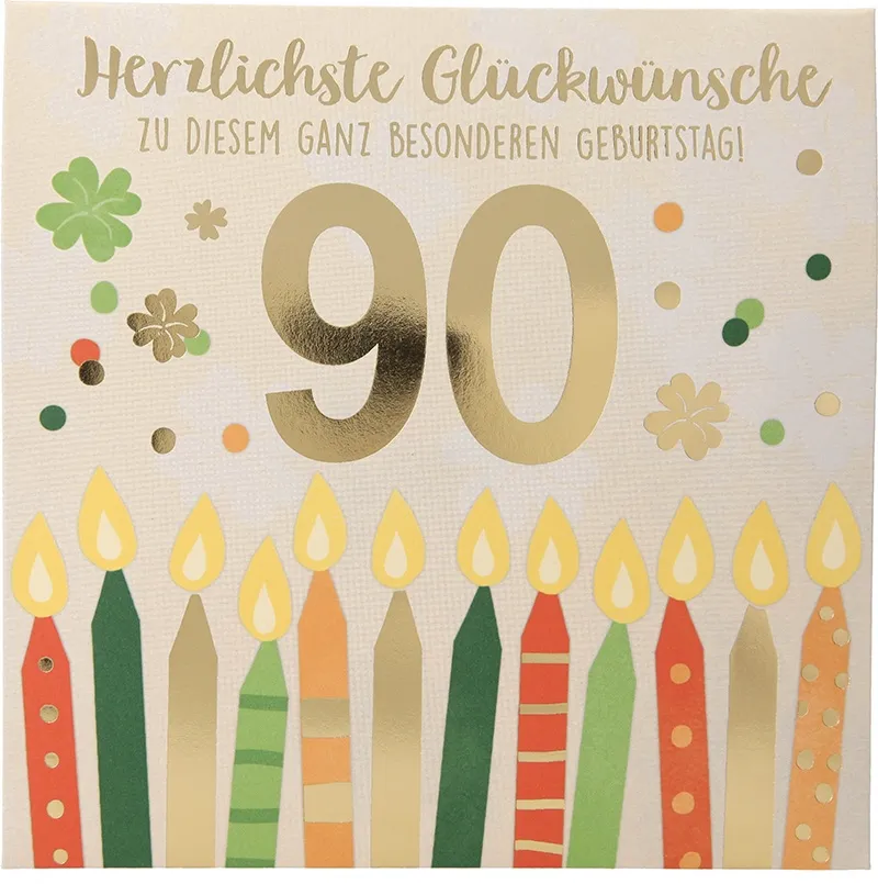 Pop-up-Musikkarte "Herzlichste Glückwünsche 90" mit Licht-Effekt