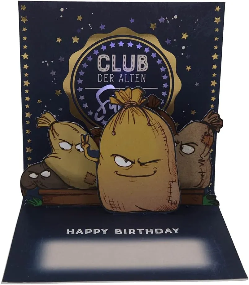 Pop-up-Musikkarte "Alter Sack" mit Licht-Effekt