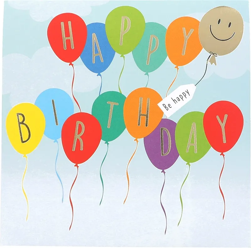 Pop-Up Musikkarte "Happy Birthday" Luftballons mit Licht-Effekt