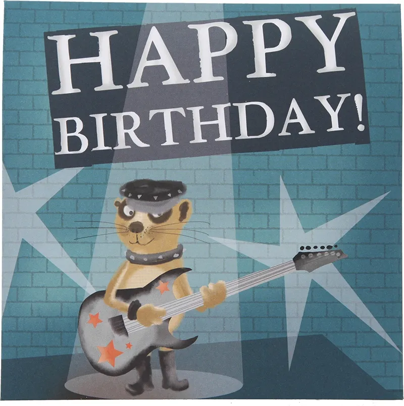 Pop-Up Musikkarte "Happy Birthday" Rock mit Licht-Effekt