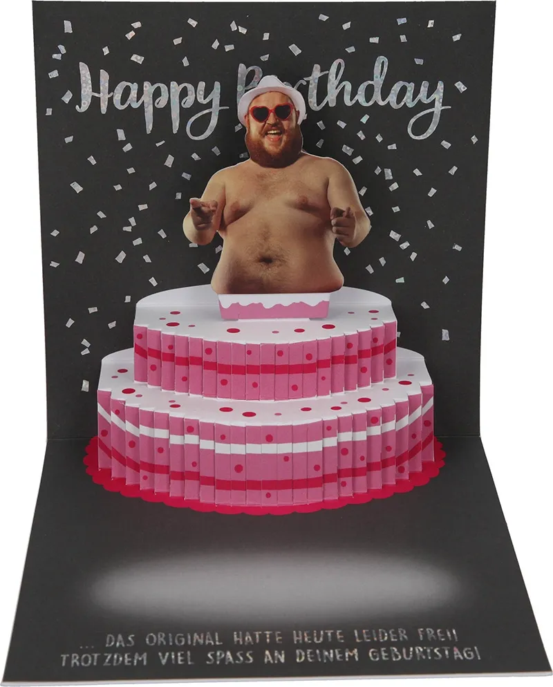 Pop-up-Musikkarte "Sahneschnittchen" mit Licht-Effekt