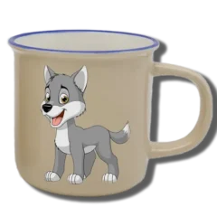 Handgemachte Tasse "Wolf" mit Wunschname