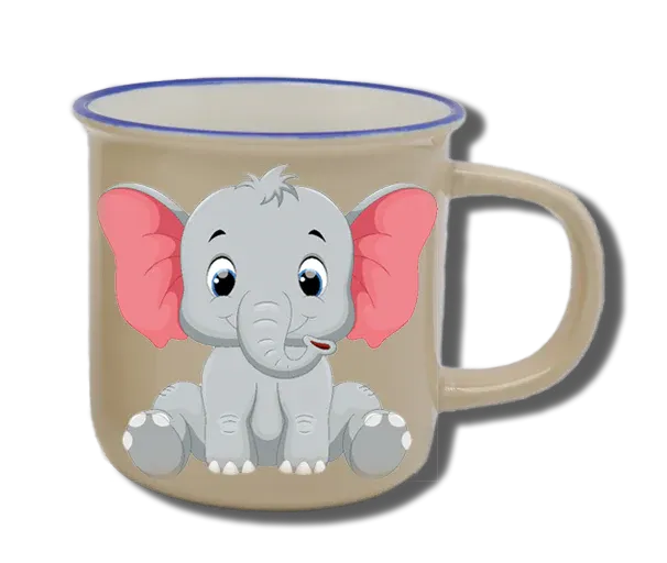 Handgemachte Tasse "Elefant" mit Wunschname