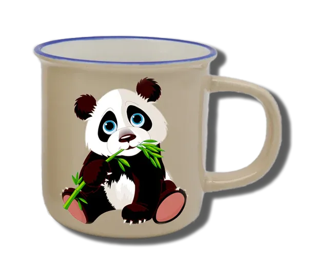 Handgemachte Tasse "Panda" mit Wunschname