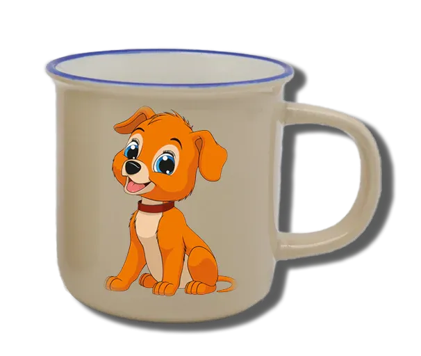Handgemachte Tasse "Hund" mit Wunschname