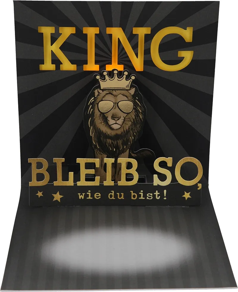 Pop-up-Musikkarte "King" mit Licht-Effekt