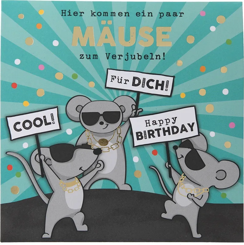 Pop-up-Musikkarte "Mäuse für dich!" mit Licht-Effekt