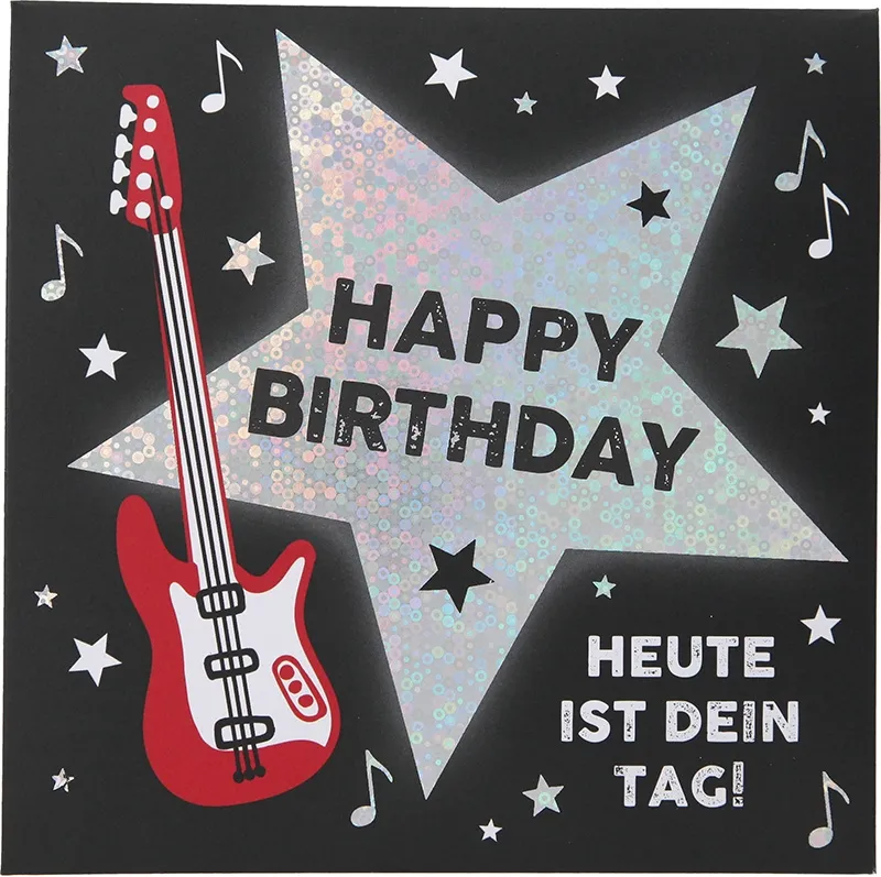 Pop-up-Musikkarte "Heute ist dein Tag" mit Licht-Effekt