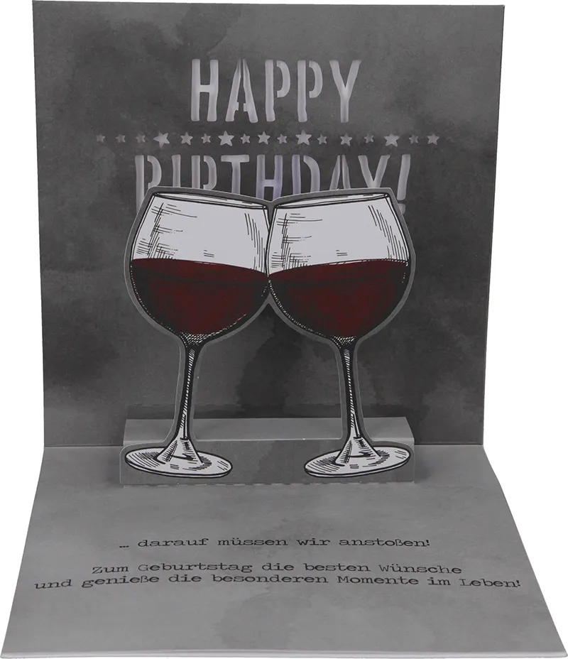 Pop-up-Musikkarte "Besonderer Jahrgang" mit Licht-Effekt