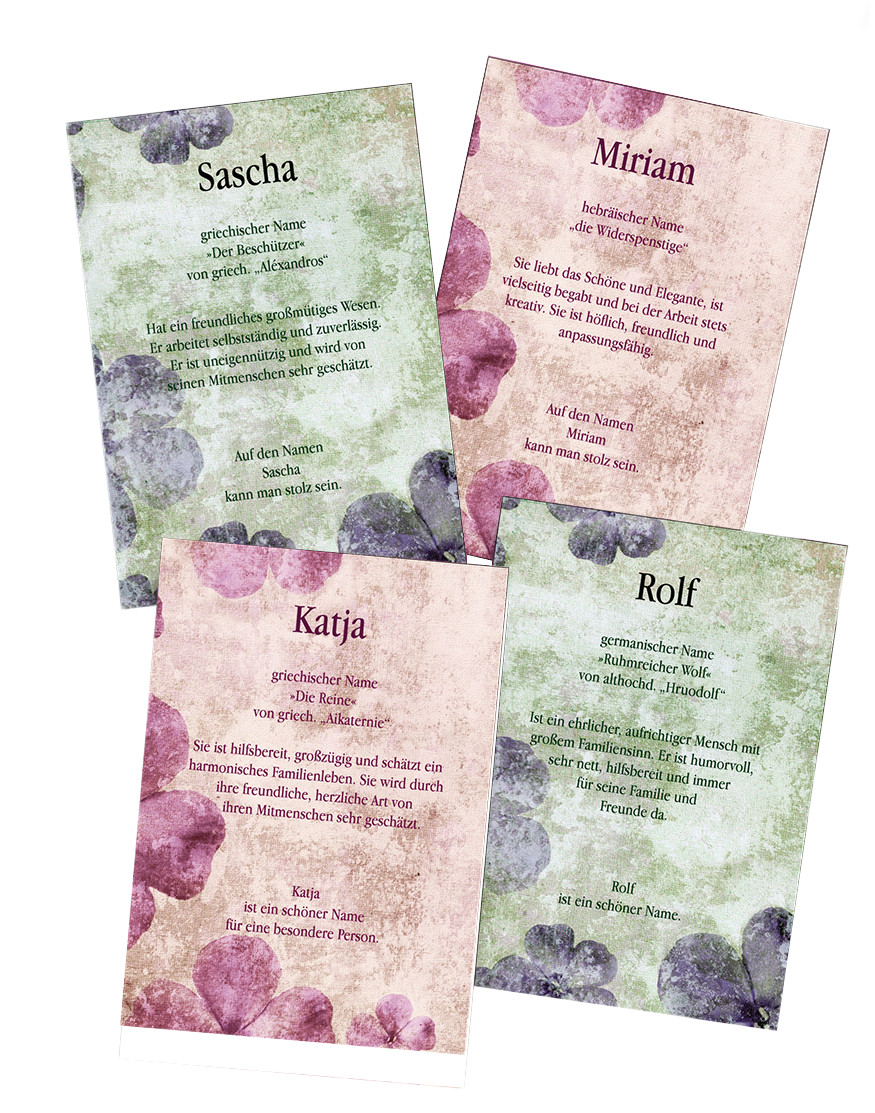 Weber Namenskarte "Manuela"