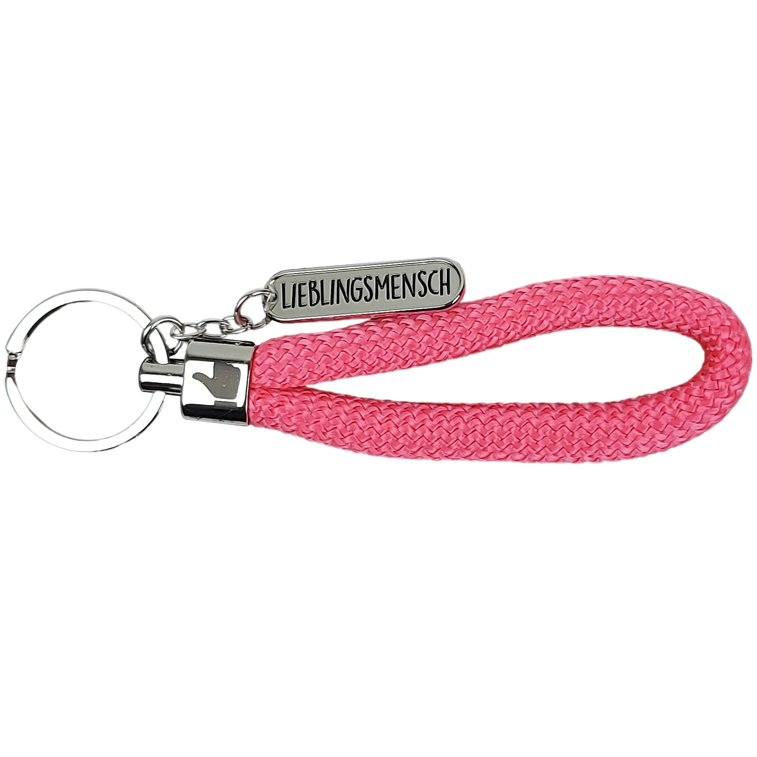 Schlaufen-Schlüsselanhänger "Lieblingsmensch" Neon-Pink