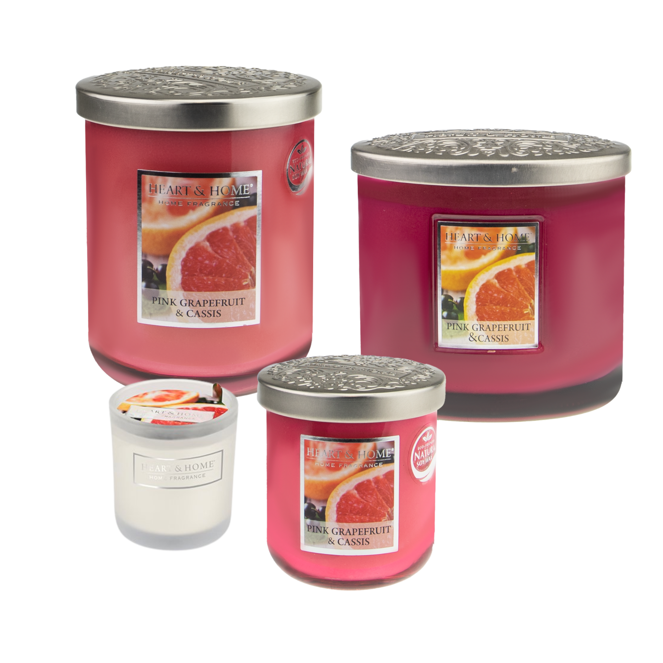 Heart&Home - Duftkerze "Pink Grapefruit & Cassis
