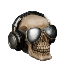 Totenkopf-Spardose Kopfhörer Sonnenbrille
