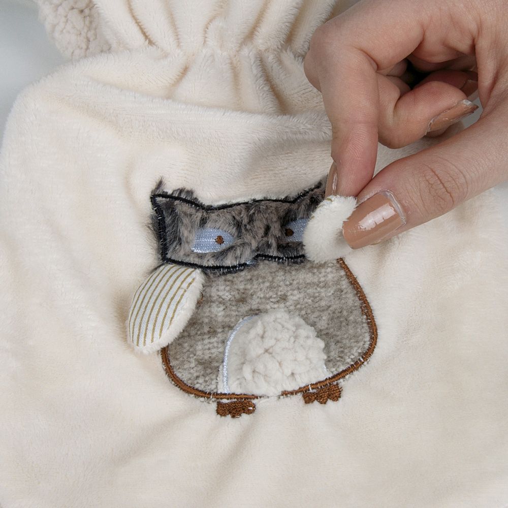 SÄNGER Wärmflasche "Eule Oli", mit Flauschbezug, mit 0,8 Liter