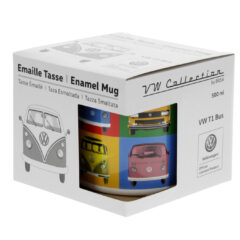 VW T1 Bus Emaille Tasse - Multicolor in Geschenkverpackung