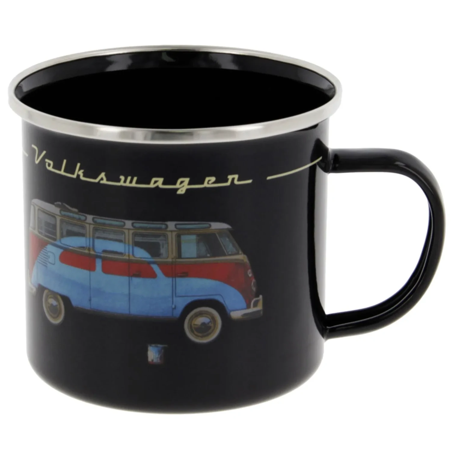 VW T1 Bulli Emaille Tasse "Samba & Beetle"