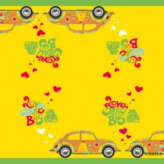 VW Servietten Käfer - Flower, volles Motiv