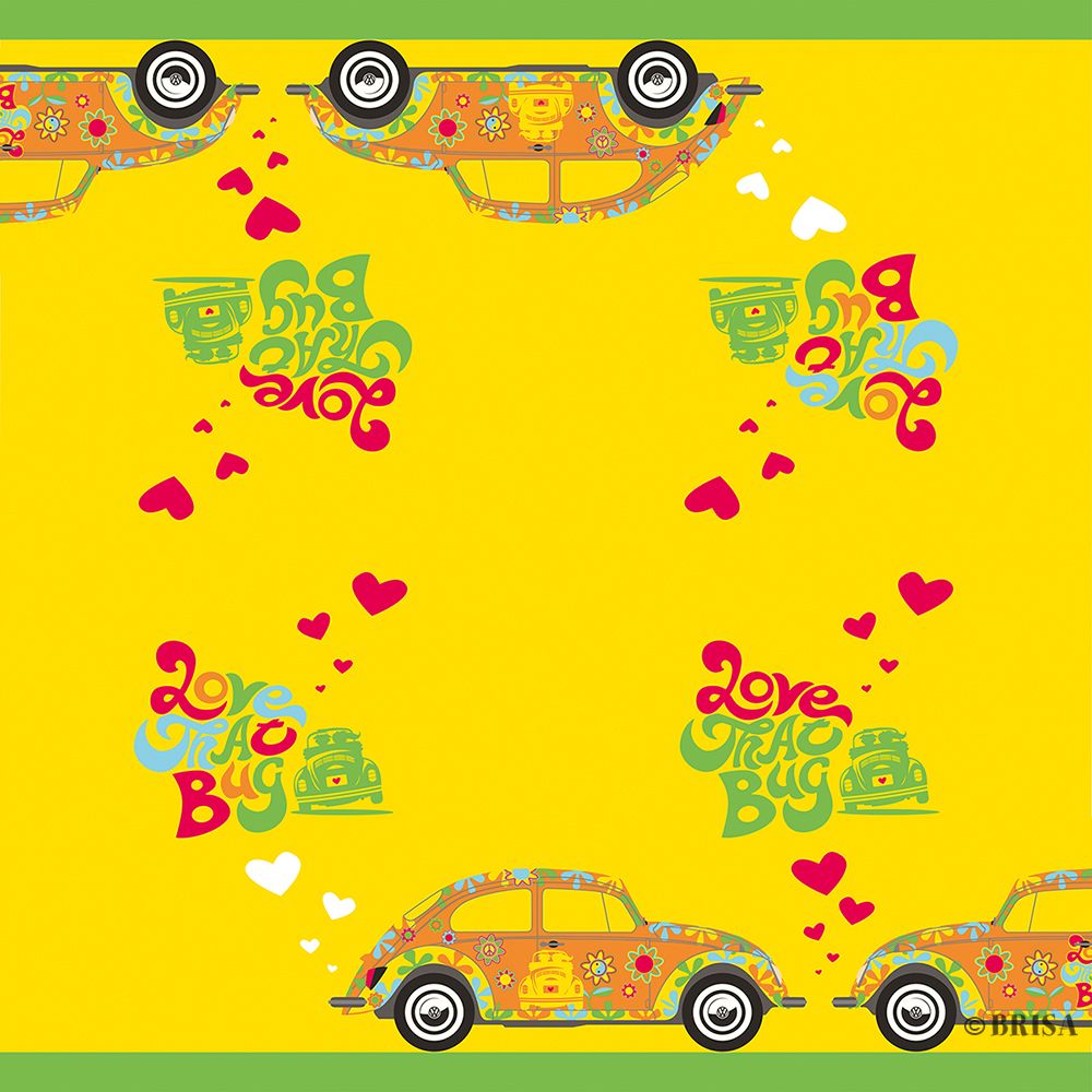 VW Servietten Käfer - Flower, volles Motiv