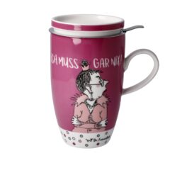 GOEBEL – Teetasse mit Deckel und Sieb – Barbara Freundlieb – “Ich muss gar nix!”