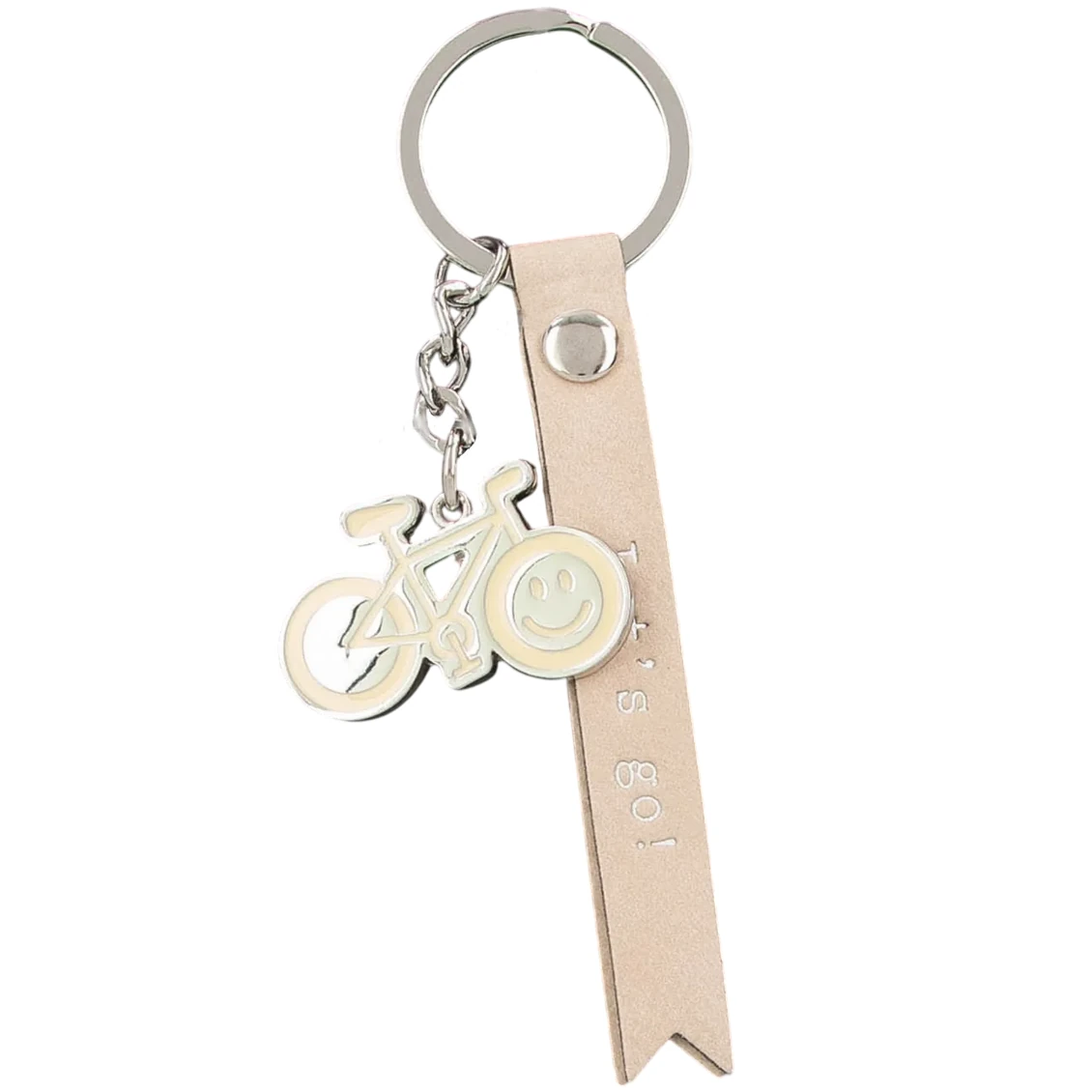 Fähnchen Schlüsselanhänger "Let's go" mit Fahrrad