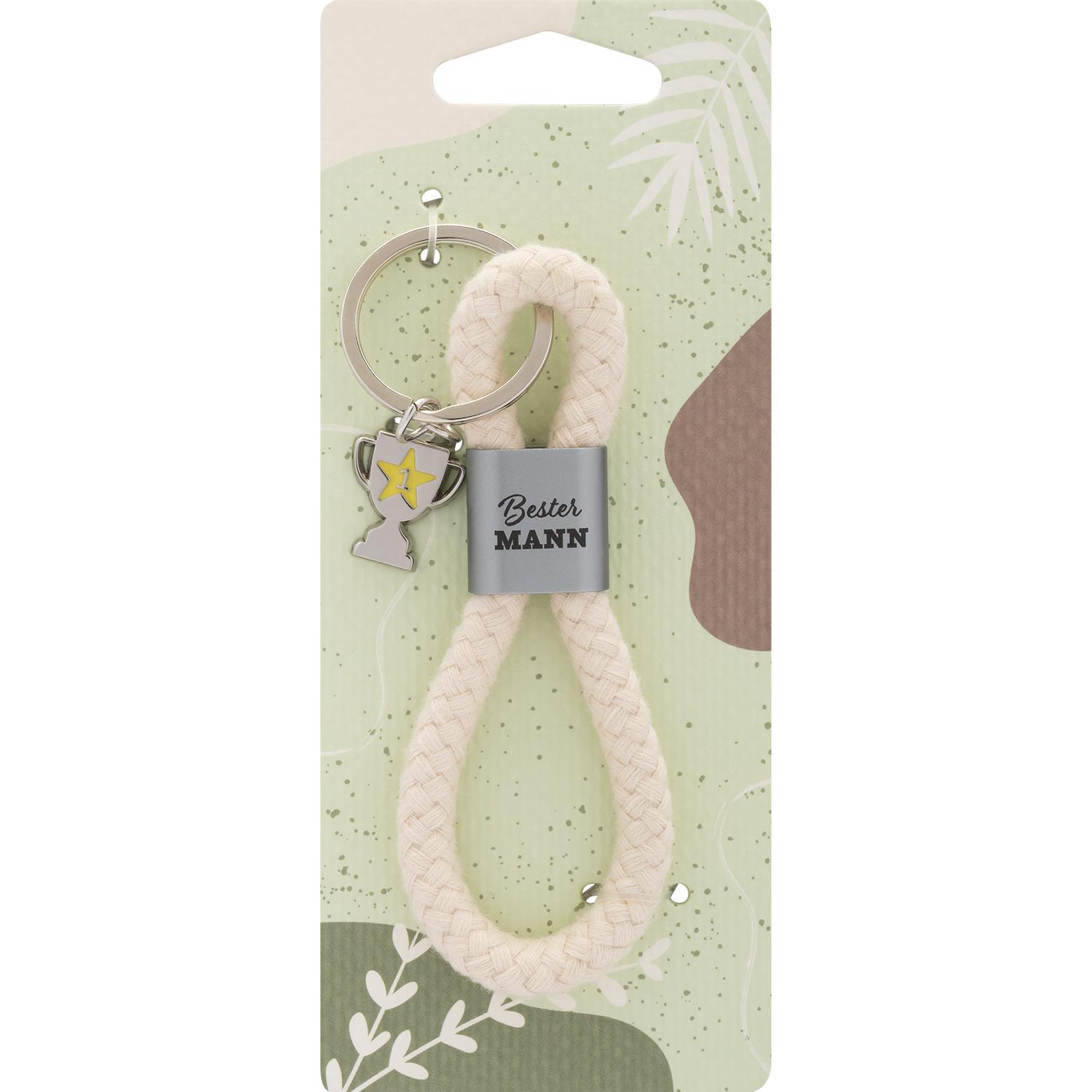 Sheepworld Schlüsselanhänger "Bester Mann" mit Baumwollkordel