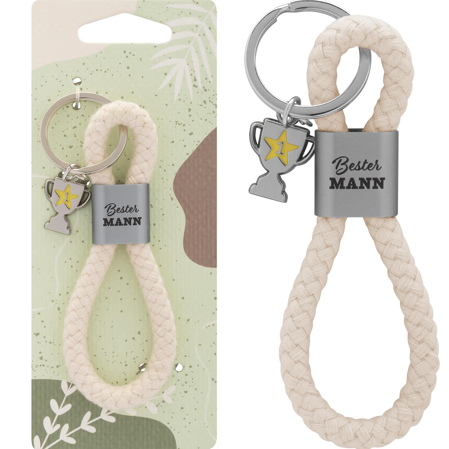 Sheepworld Schlüsselanhänger "Bester Mann" mit Baumwollkordel