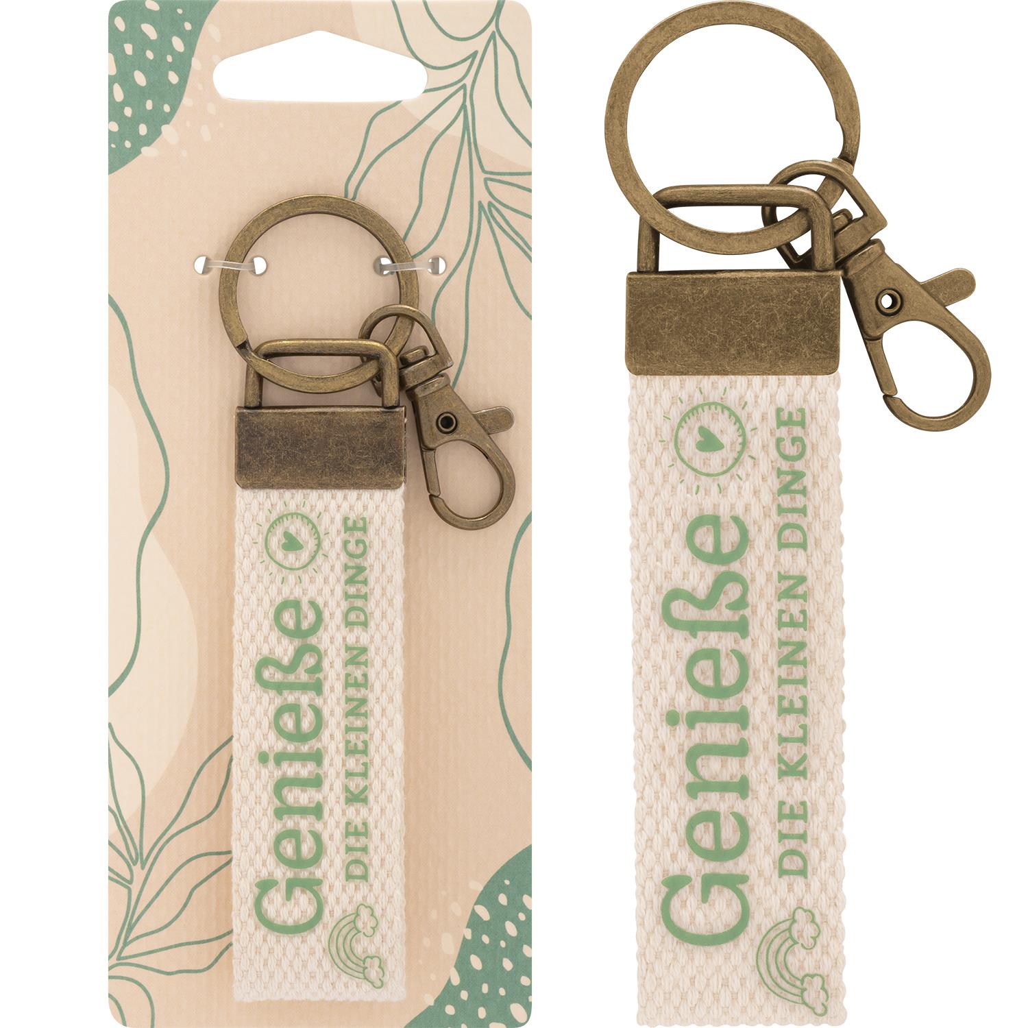 Sheepworld Canvas-Schlüsselanhänger "Genieße die kleinen Dinge"