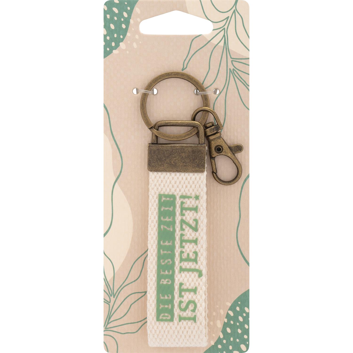 Sheepworld Canvas-Schlüsselanhänger "Die beste Zeit ist jetzt!"