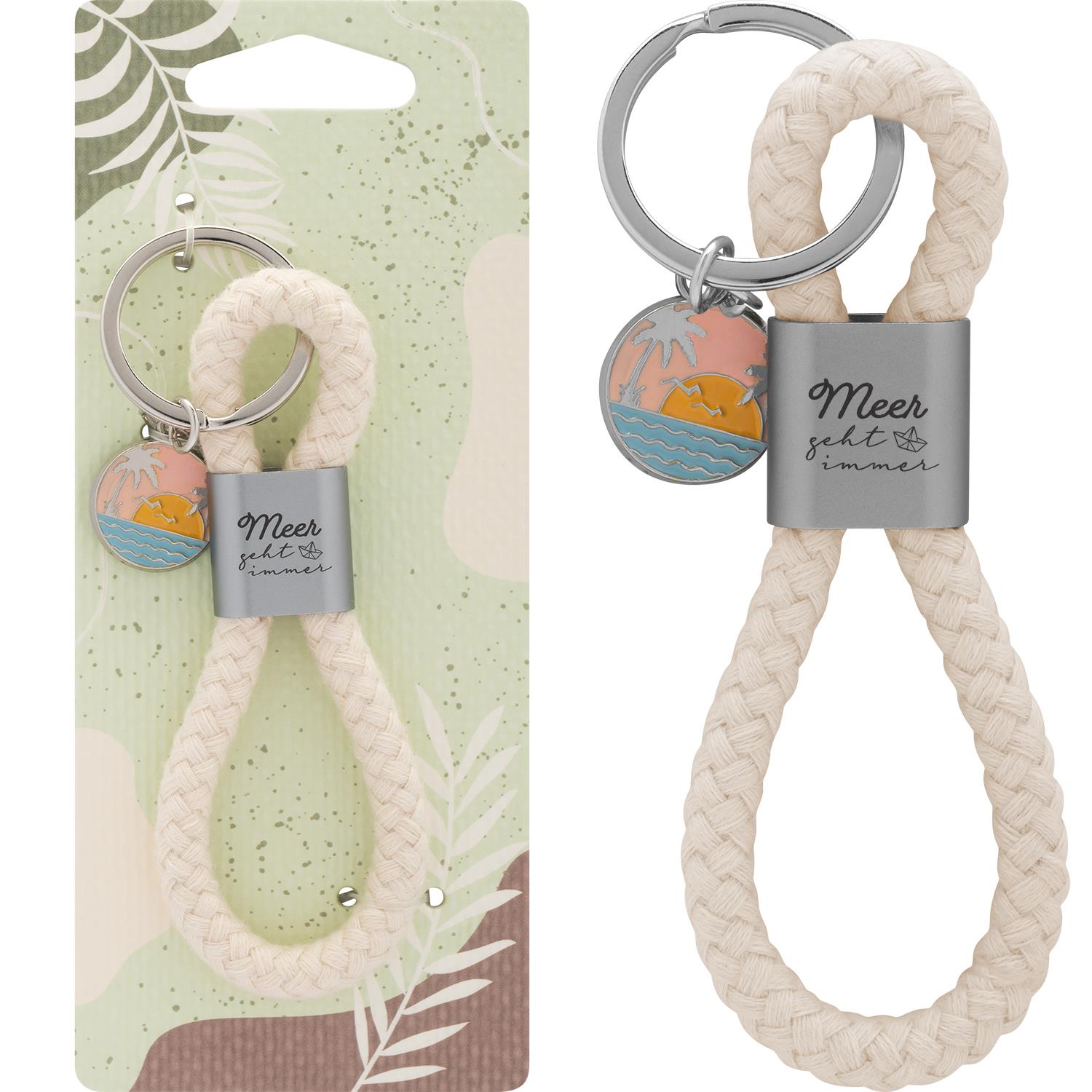 Sheepworld Schlüsselanhänger "Meer geht immer" mit Baumwollkordel