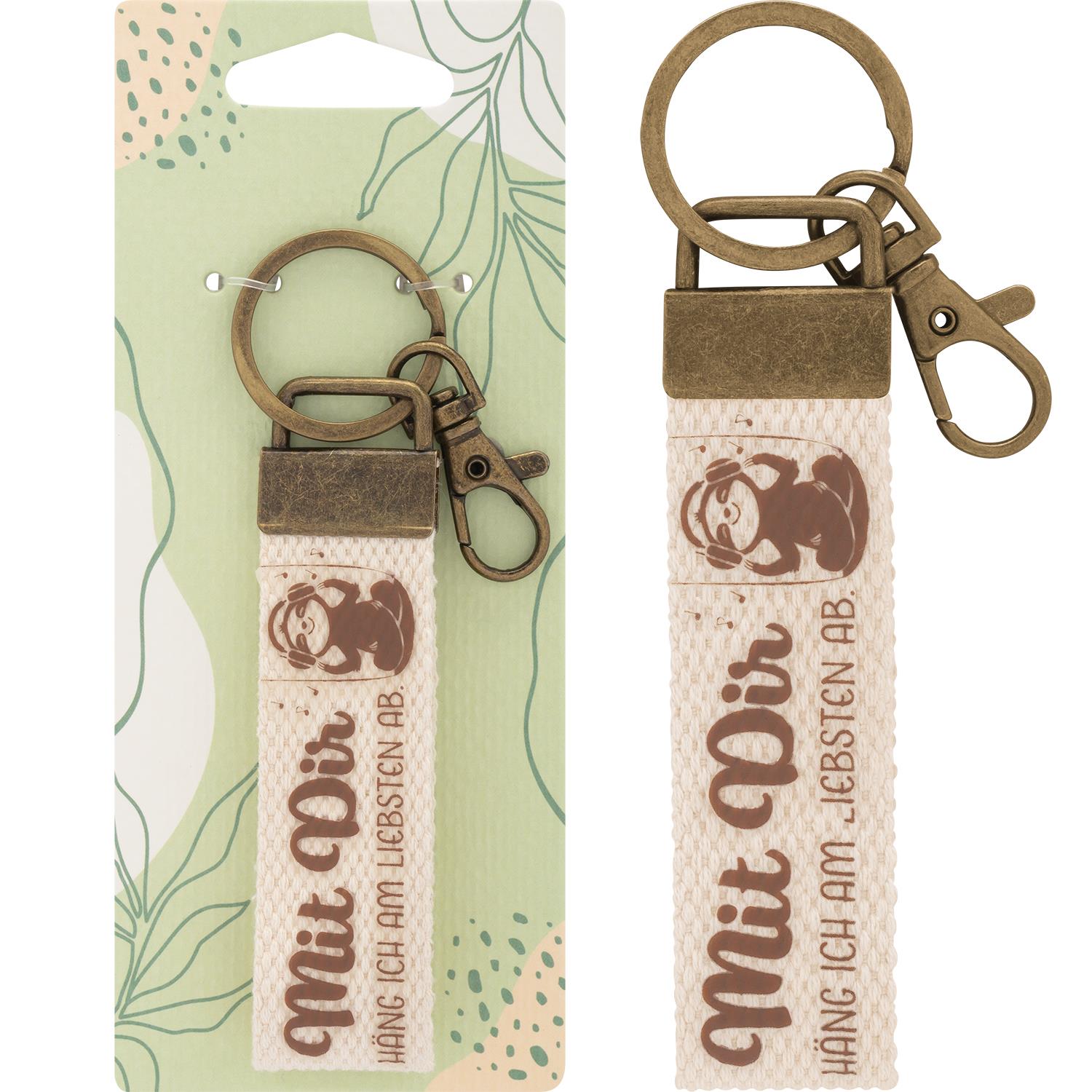 Sheepworld Canvas-Schlüsselanhänger "Mit dir häng ich am Liebsten ab"